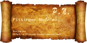 Pittinger Noémi névjegykártya
